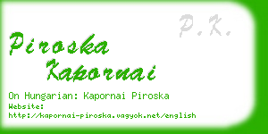 piroska kapornai business card